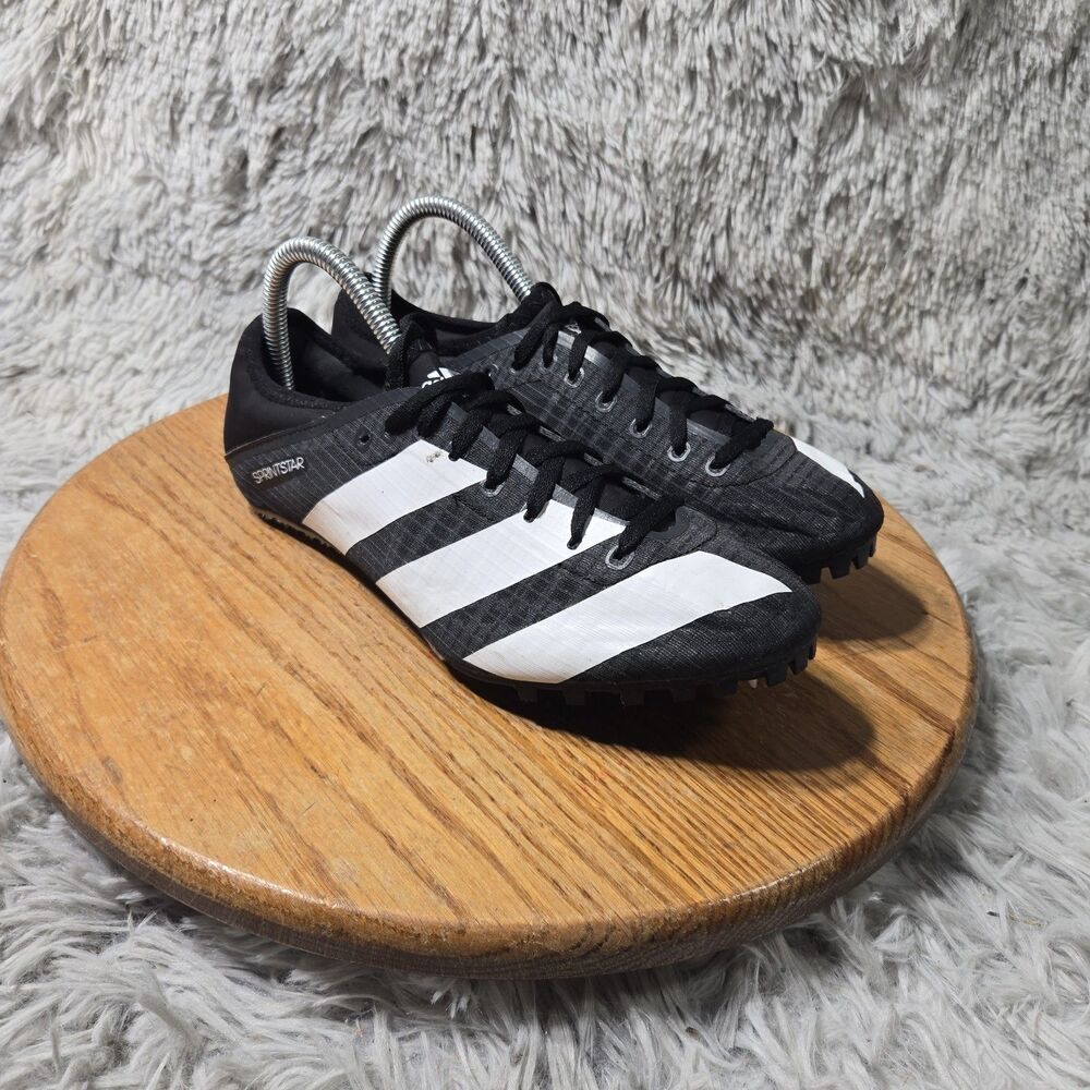 Adidas Sprintstar Cleats Track and Field Sneakers Men Size 7 Black White GY9221